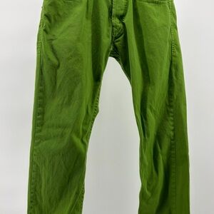 Diesel Men's Vibrant Green Relaxed Jeans, Size 28, Pre-Owned
